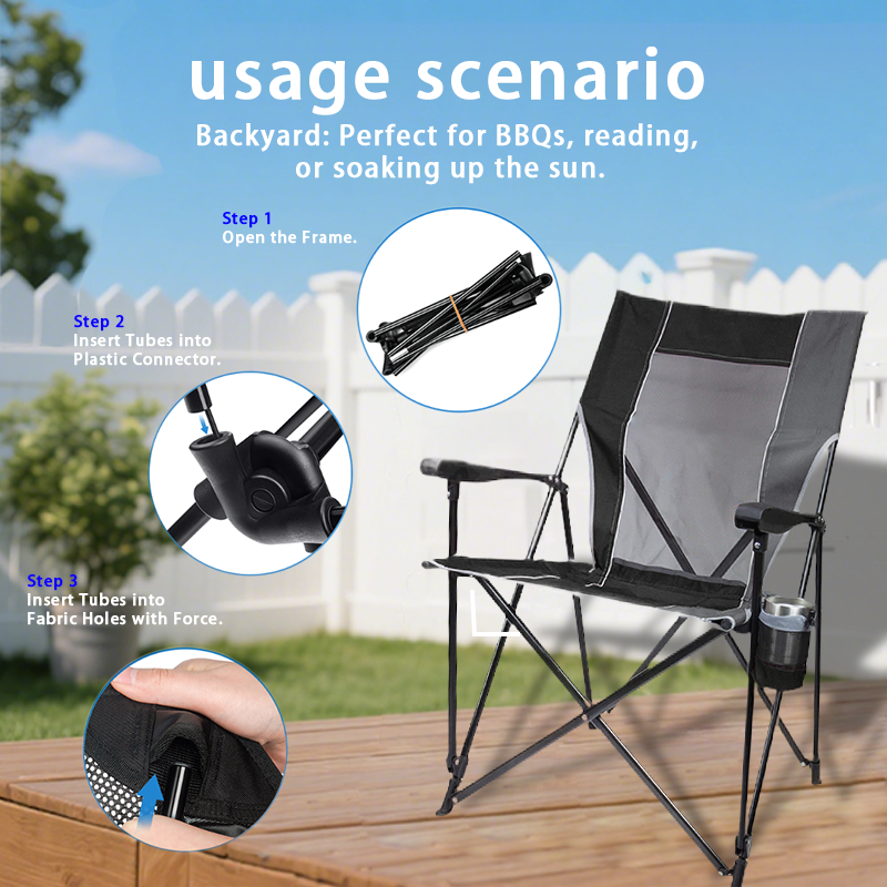 Outdoor XL Elite Portable Rocking Chair with Pocket