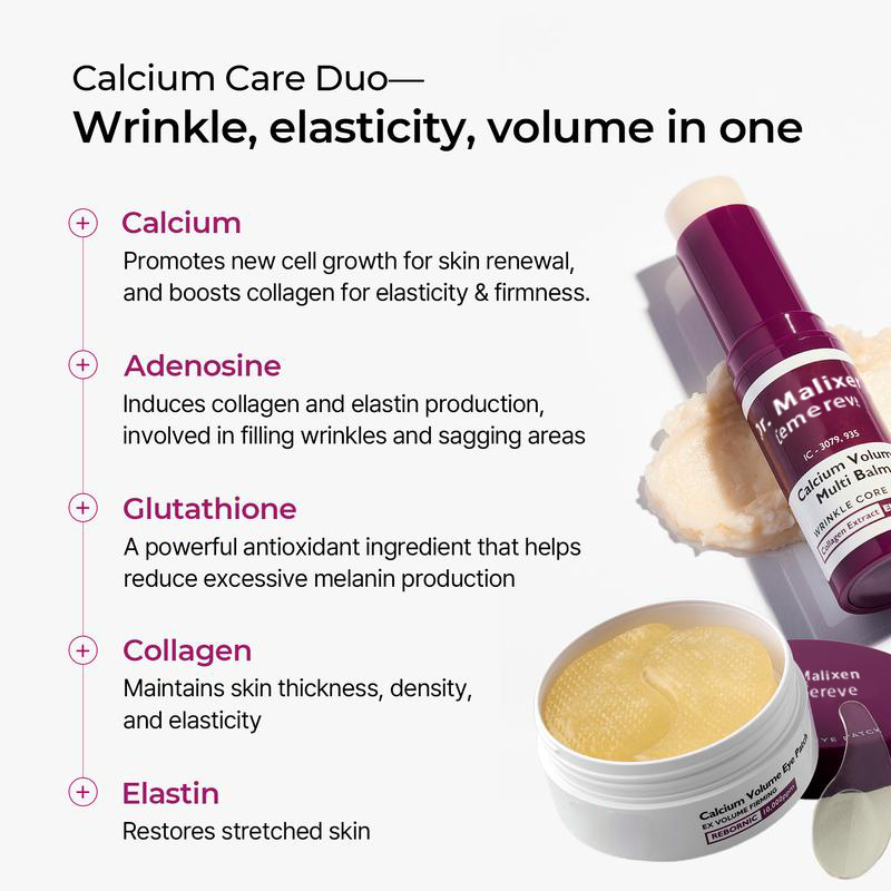 Calcium Volume Multi Balm+Eye Patch 60ea Korean Cosmetics with Collagen Extract Elasticity-