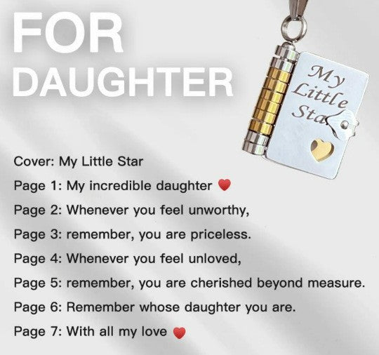 My Little Star Book Necklace for Daughter/Son – Meaningful Jewelry Gift for Birthday, Graduation, or Special Occasions